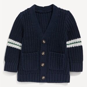 6-12M NWT Baby V-Neck Button-Front Shaker-Stitch Cardigan